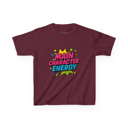 Main Character Energy Kids Tee | Fun Graphic Cotton Shirt | Trendy Youth Fashion