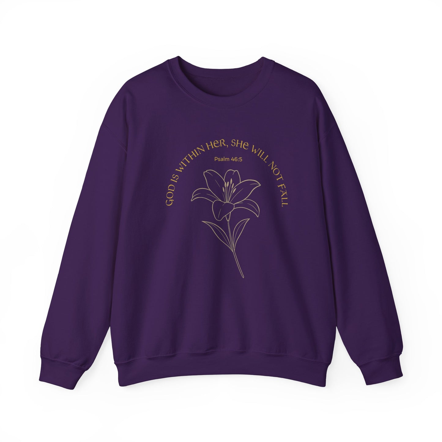 Inspirational Floral Crewneck Sweatshirt | “God Is Within Her” Scripture Sweater, Faith-Based Gift for Women, Cozy Empowerment Apparel