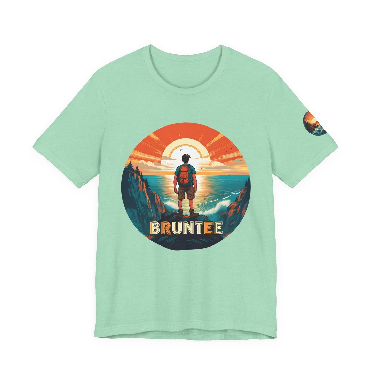 Men’s Retro Adventure Tee – Bruntee Graphic Shirt, Summer Travel & Beach Style, Gift for Explorers