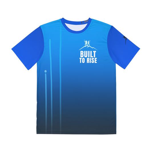 Bruntee Built to Rise Core Performance Tee – Men’s Athletic Shirt | Two-Tone Blue, Quick-Dry