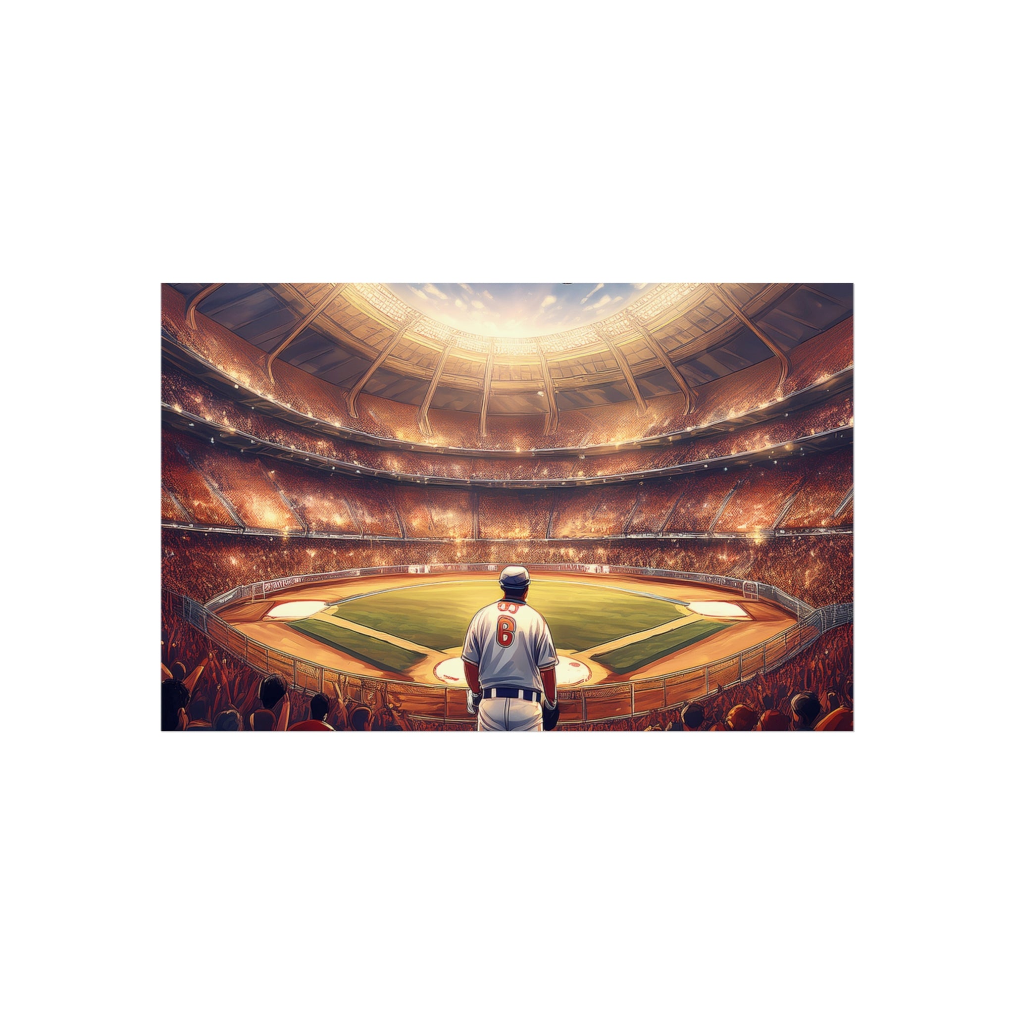 Baseball Stadium Art Prints, Sports Wall Decor, Gamer's Room, Unique Gift for Dad, Home Office Decoration