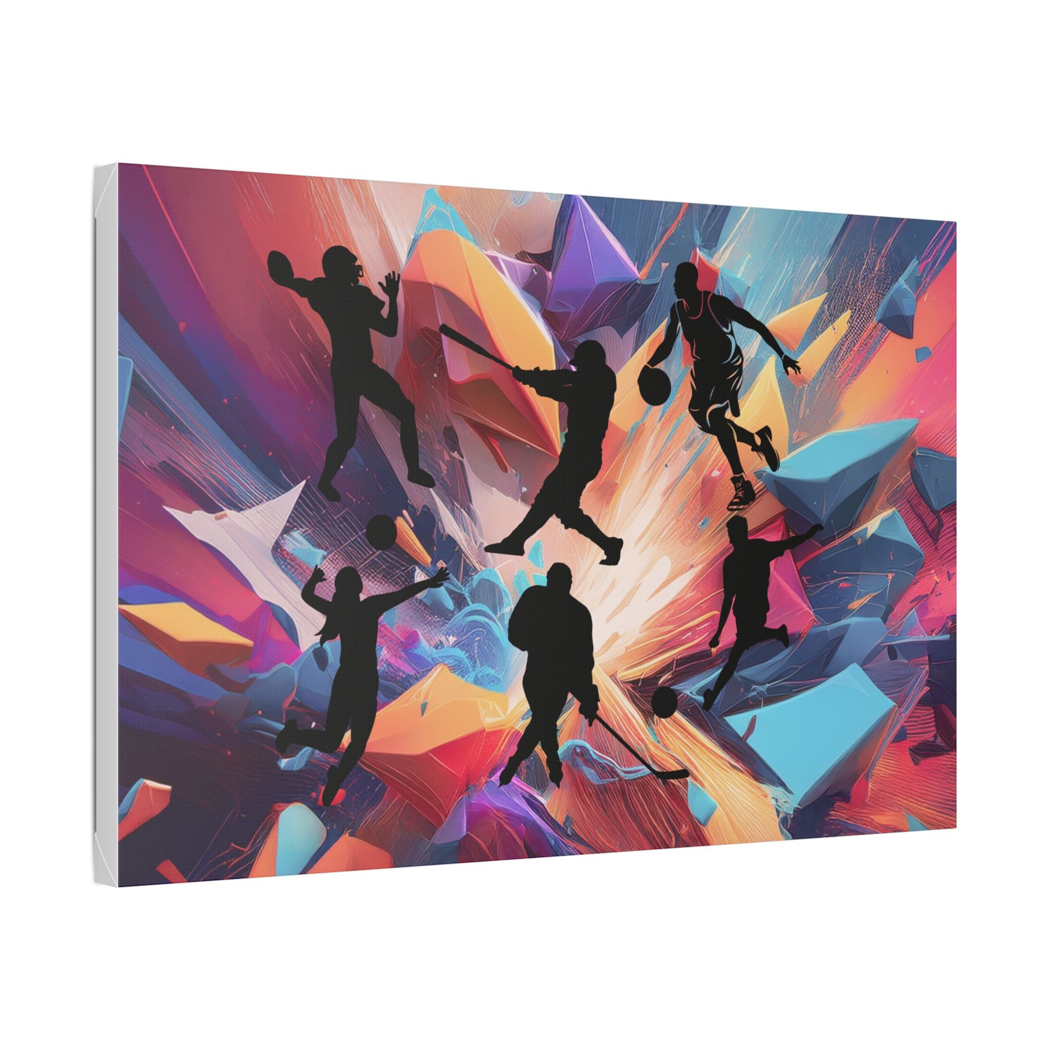 The Athlete's Dreamscape Canvas Art Wraps | Sports Wall Art, Vibrant Gym Decor, Modern Athletic Prints, Unique Gift for Athletes