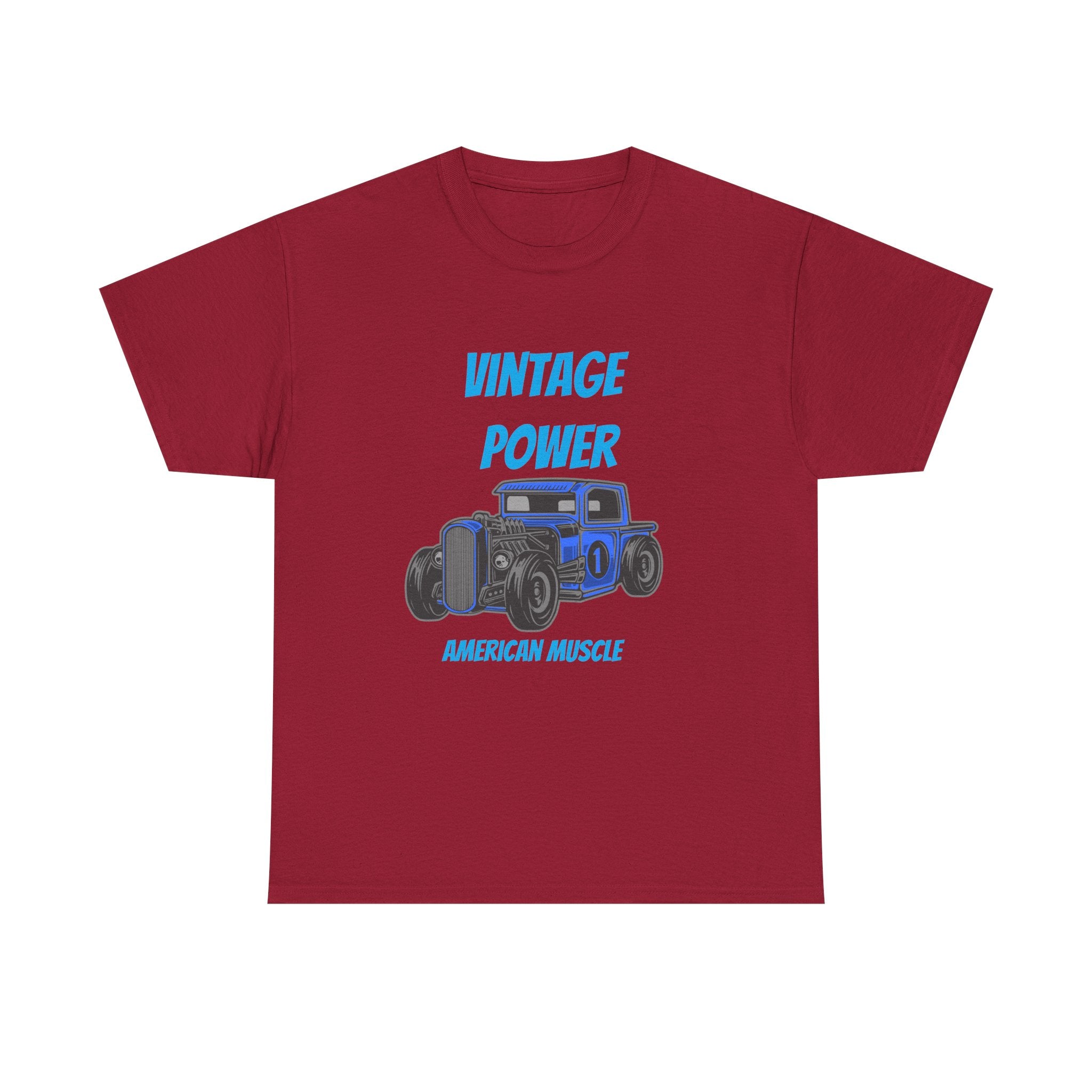 Vintage Power Muscle Car T-Shirt – Heavy Cotton Tee, Classic Car Graphic Shirt, Retro Auto Apparel