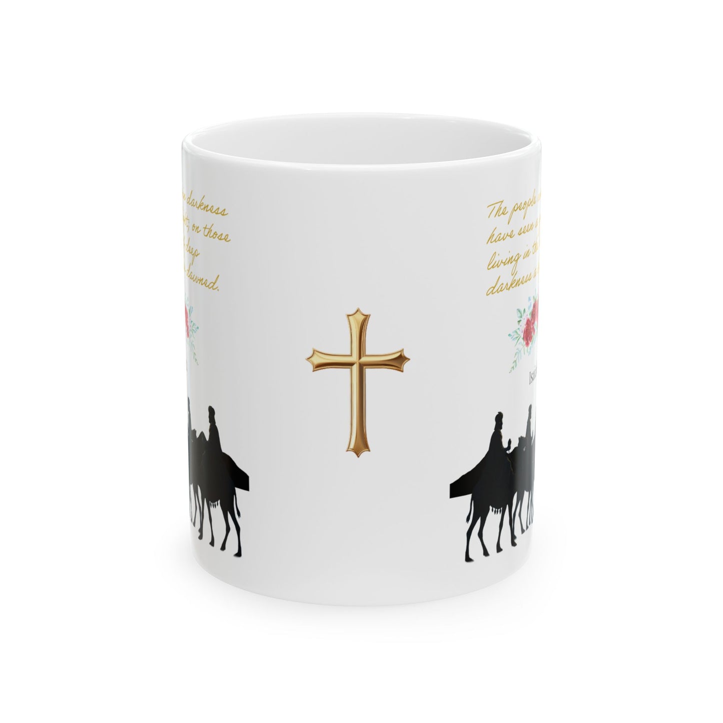 Christmas Faith Mug | “Isaiah 9:2” Inspirational Ceramic Coffee Cup, Religious Holiday Gift, Christian Home Drinkware, Nativity Scene Mug