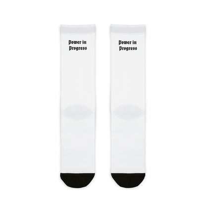 Bruntee Built To Rise Crew Socks - Motivational Crew Socks - Power in Progress