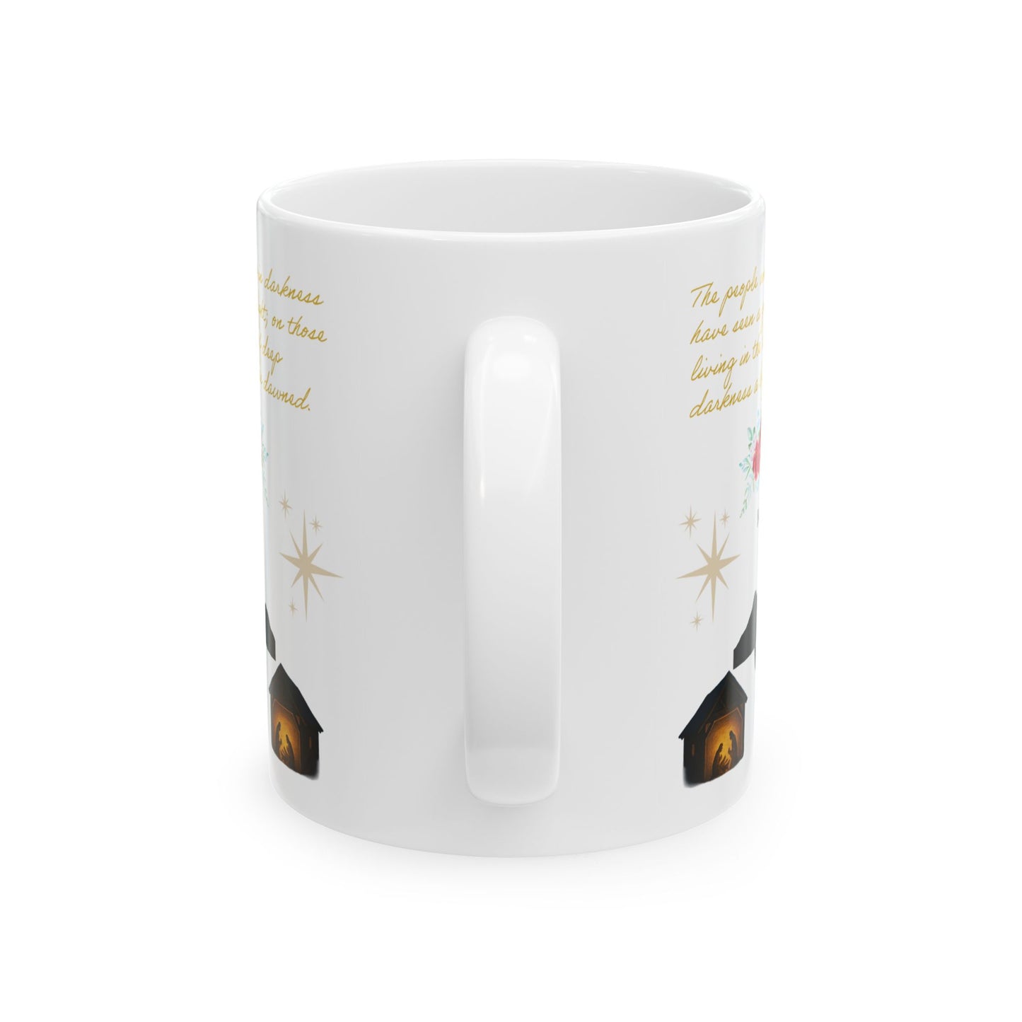 Christmas Faith Mug | “Isaiah 9:2” Inspirational Ceramic Coffee Cup, Religious Holiday Gift, Christian Home Drinkware, Nativity Scene Mug