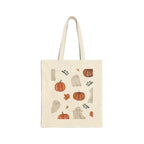 Halloween Pumpkin & Ghost Tote Bag – Eco-Friendly Fall Canvas Bag, Spooky Cute Reusable Tote