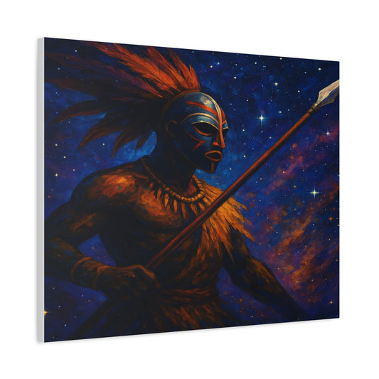 Bruntee Galactic Spear Fighter – Abstract Fantasy Canvas