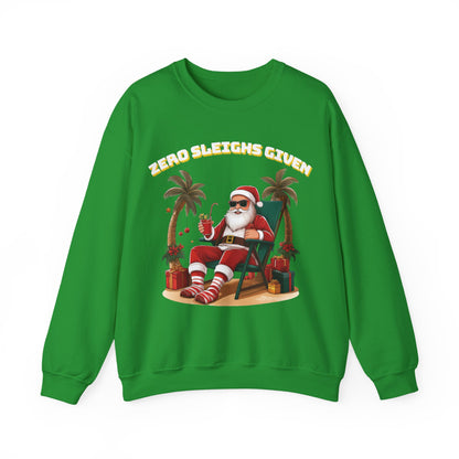 Bruntee “Zero Sleighs Given” Christmas Sweatshirt | Funny Holiday Sweater, Cozy Unisex Pullover, Gift for Dad or Friends, Festive Winter Apparel