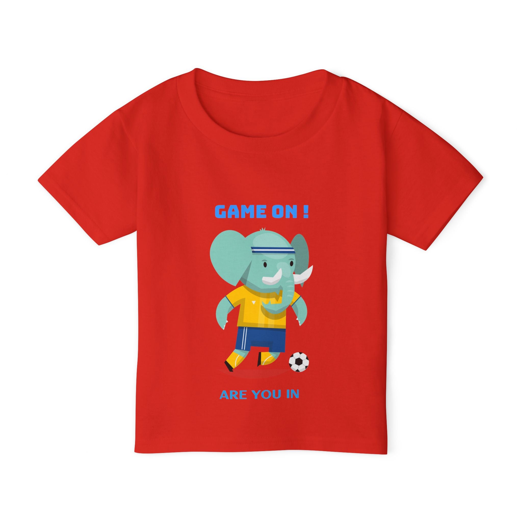 Game On! Elephant Toddler T-Shirt – Cute Kids Sports Tee, Soccer Theme Shirt, Fun Birthday Gift