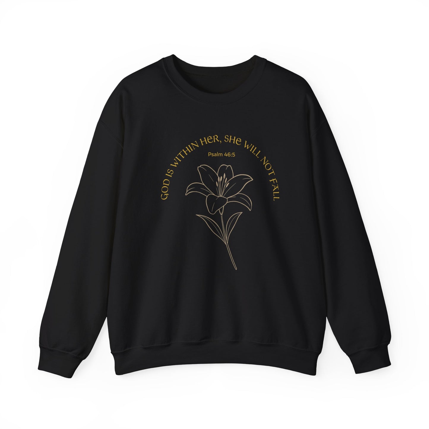 Inspirational Floral Crewneck Sweatshirt | “God Is Within Her” Scripture Sweater, Faith-Based Gift for Women, Cozy Empowerment Apparel
