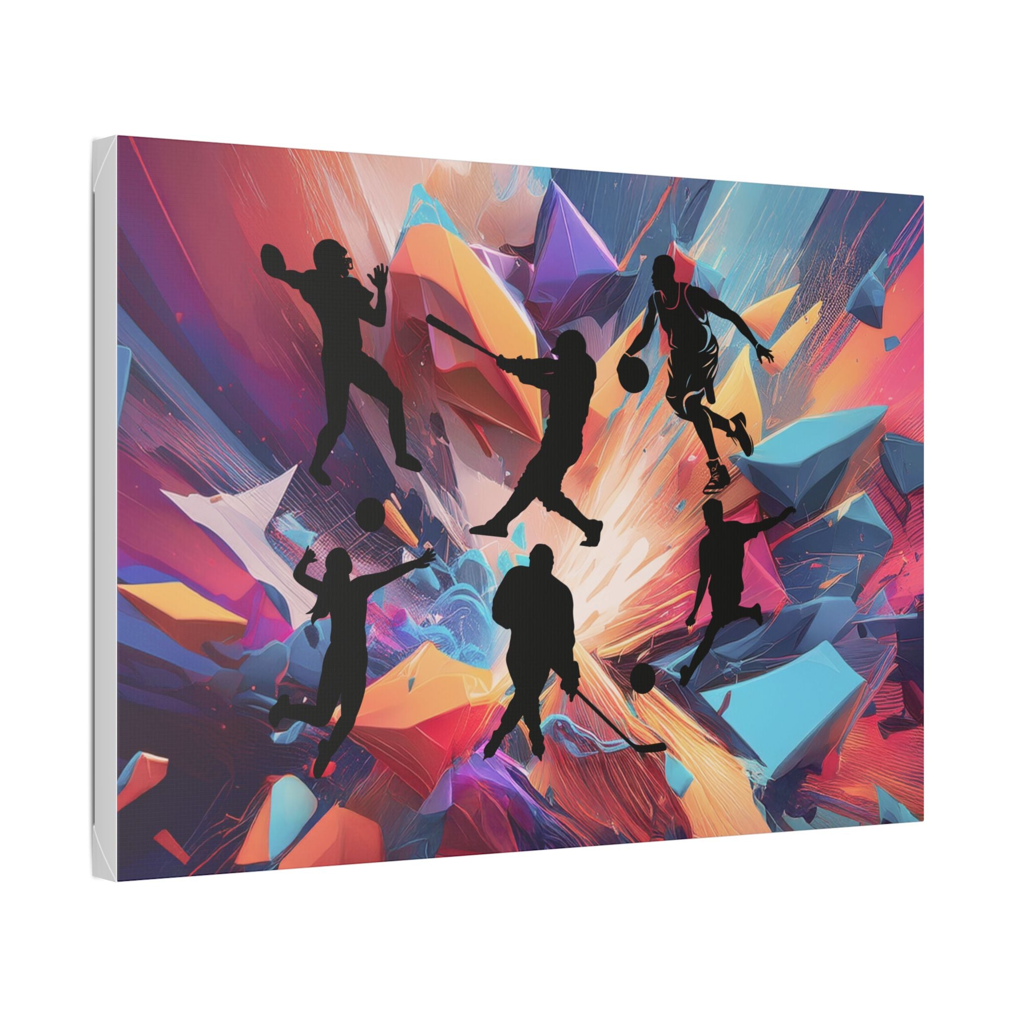 The Athlete's Dreamscape Canvas Art Wraps | Sports Wall Art, Vibrant Gym Decor, Modern Athletic Prints, Unique Gift for Athletes