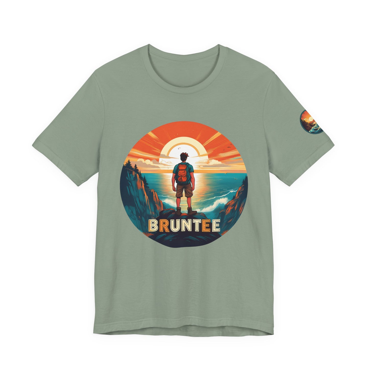 Men’s Retro Adventure Tee – Bruntee Graphic Shirt, Summer Travel & Beach Style, Gift for Explorers