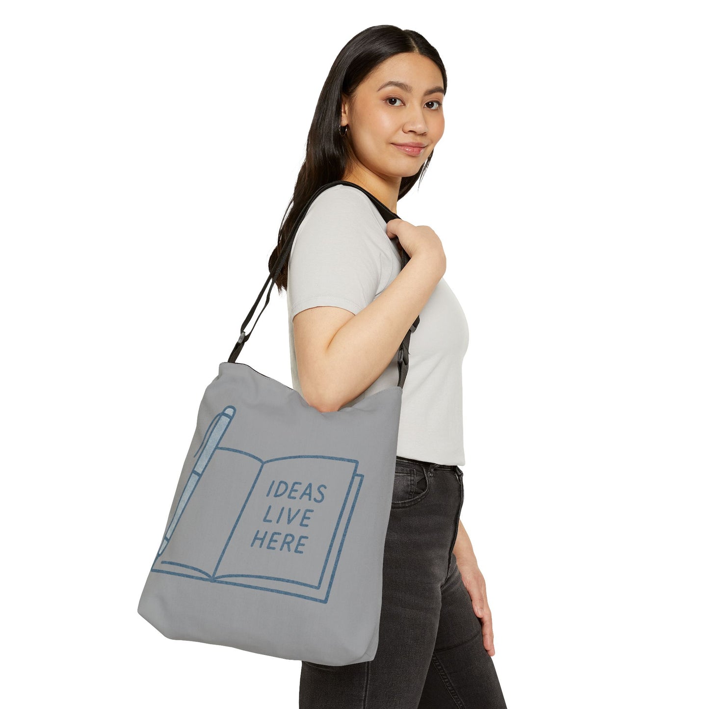 Bruntee Ideas Live Here Adjustable Tote Bag