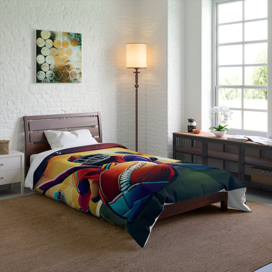 Vibrant Sports Comforter – Colorful Bedding for Kids, Youth Athletes, and Game Room Decor