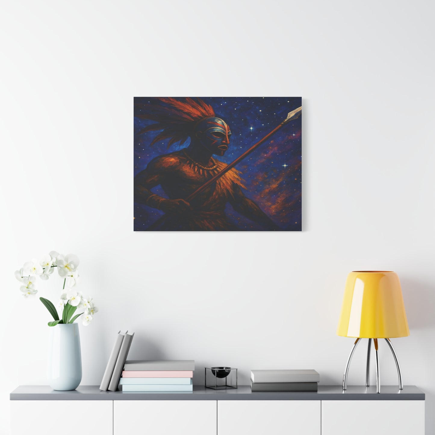 Bruntee Galactic Spear Fighter – Abstract Fantasy Canvas