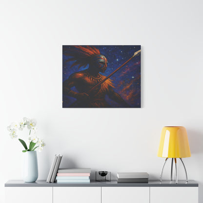 Bruntee Galactic Spear Fighter – Abstract Fantasy Canvas