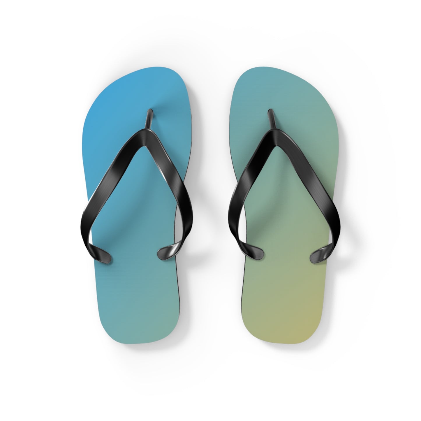 Vibrant Coastal Flip Flops | Blue-Sand Gradient Summer Sandals | Beach & Pool Footwear | Lightweight Vacation Slides | Gift for Beach Lovers