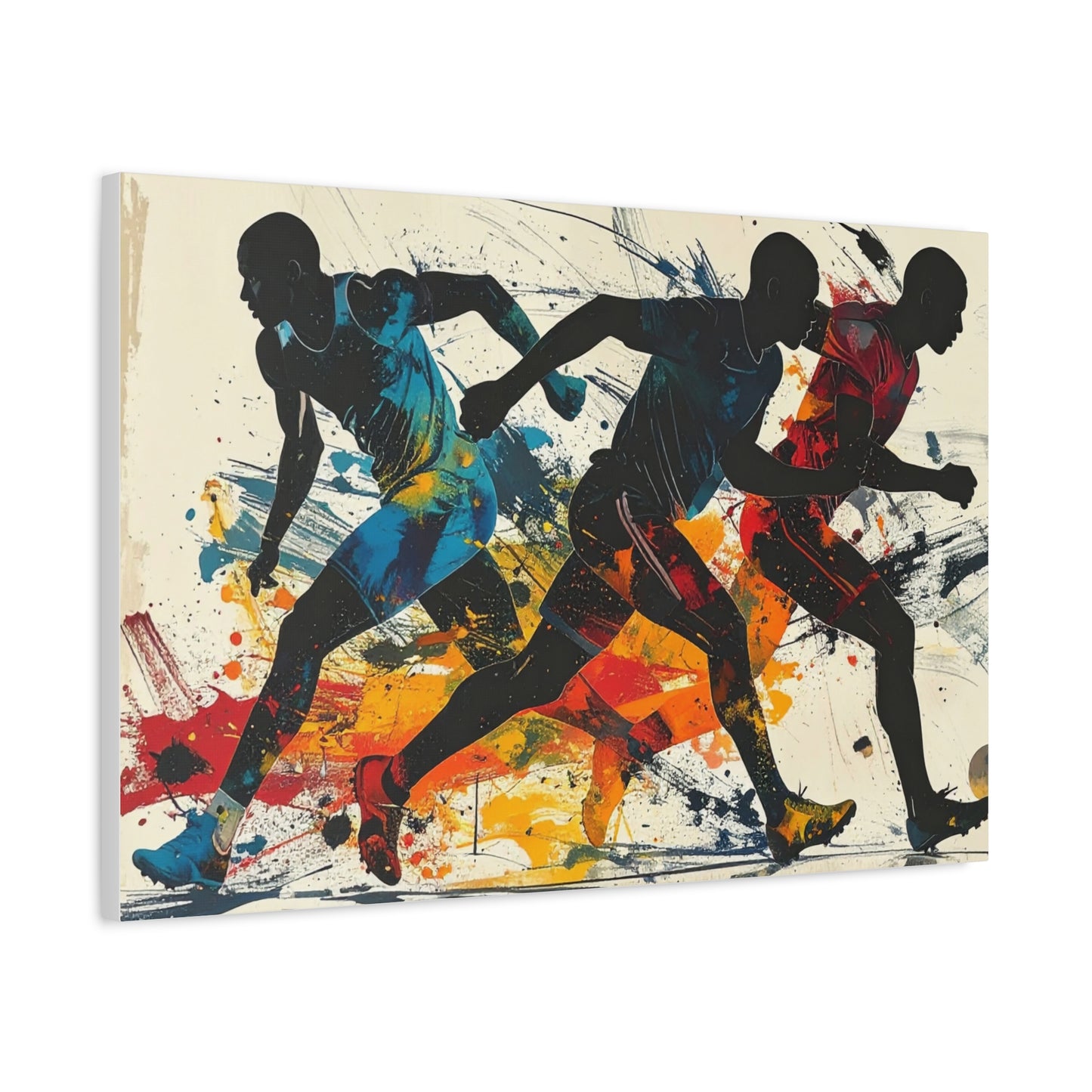 Bruntee Dynamic Sports Canvas Wall Art – Vibrant Athletic Artwork, Modern Home Décor