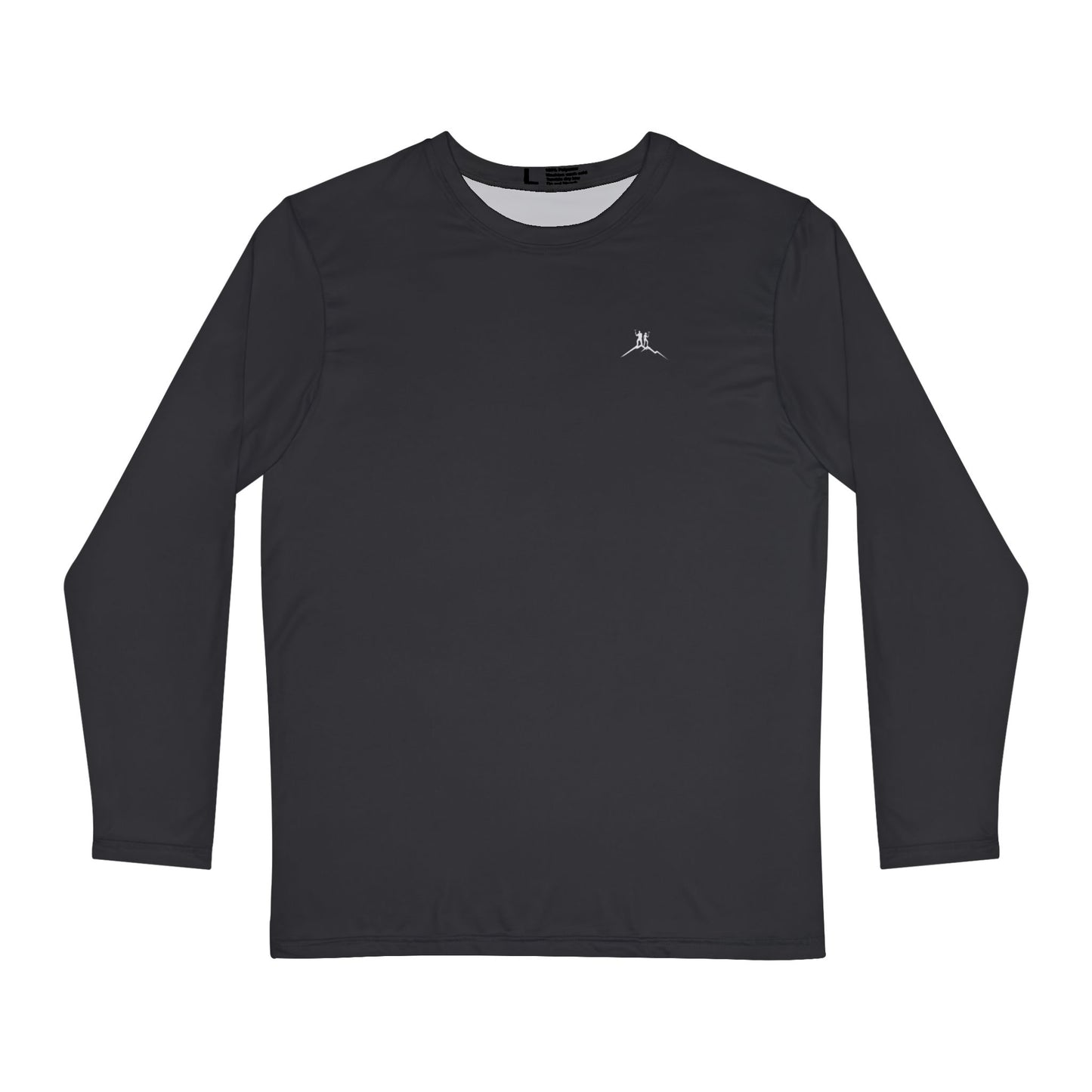 Bruntee Men’s Chest Logo Long Sleeve Shirt – Graphite Grey | Lightweight Quick-Dry Performance Top