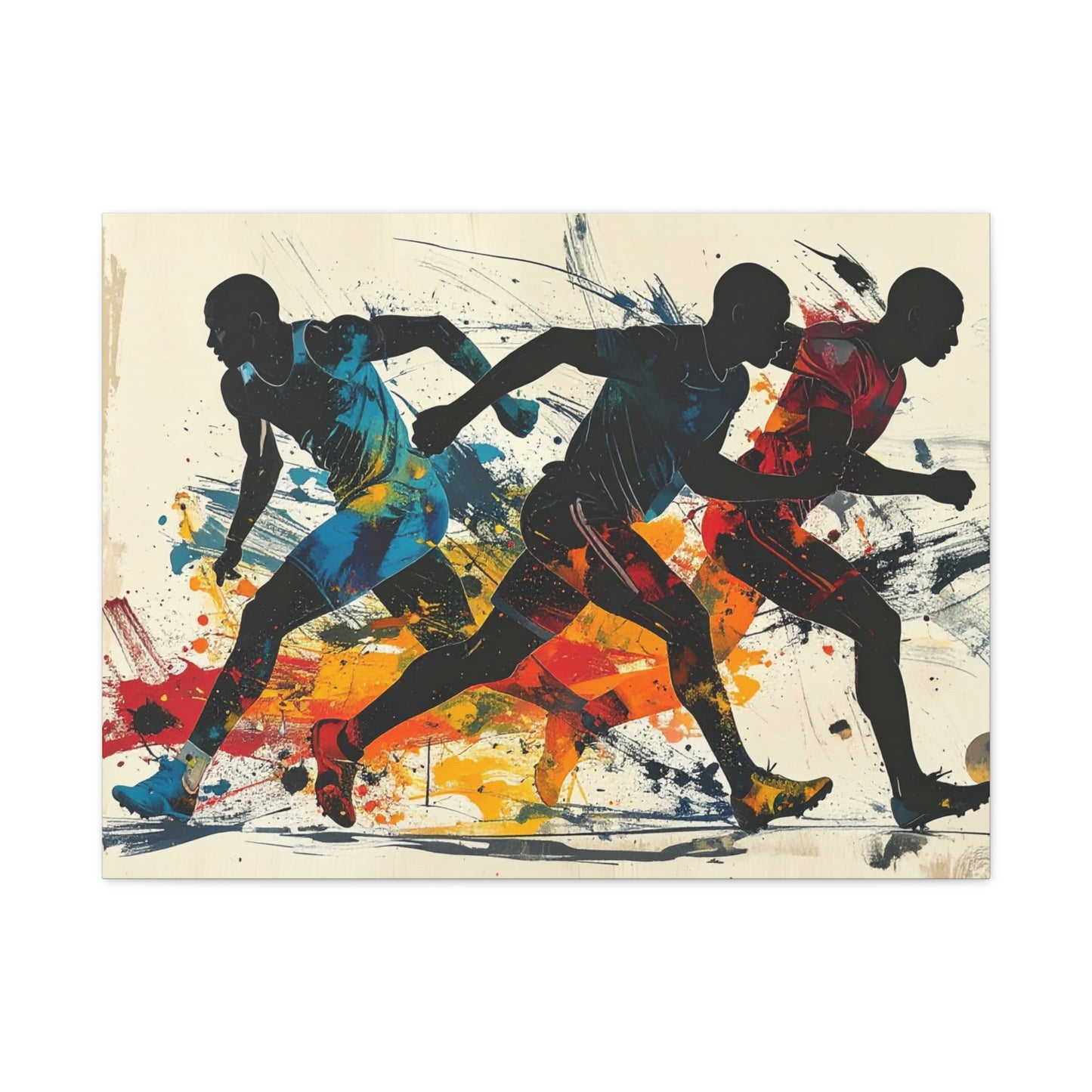 Bruntee Dynamic Sports Canvas Wall Art – Vibrant Athletic Artwork, Modern Home Décor