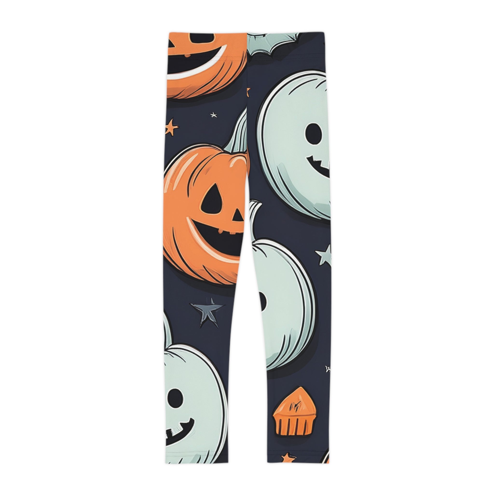 Halloween Kids Leggings – Pumpkin & Ghost Print, Fun Spooky Outfit, Trick or Treat Clothing