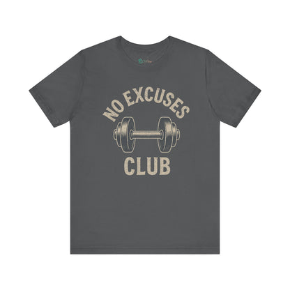 Bruntee Men's "No Excuses Club" Workout Tee | Motivational Gym Shirt, 100% Cotton