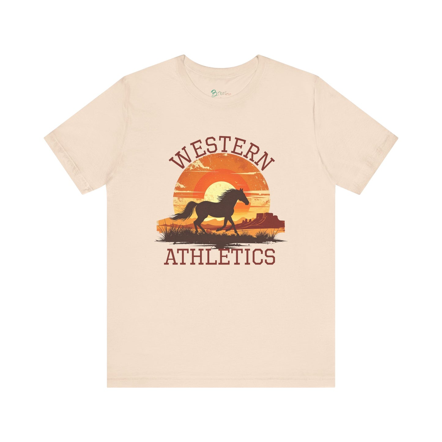 Western Athletics Horse Graphic Tee | Vintage Cowboy Sunset Shirt | Casual Unisex Equestrian T-Shirt