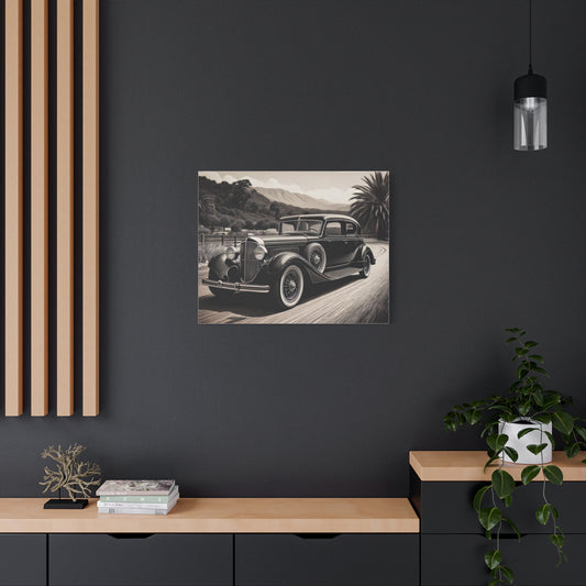 Vintage Car Canvas Wall Art – Classic Automobile Decor, Retro Matte Print for Car Enthusiasts