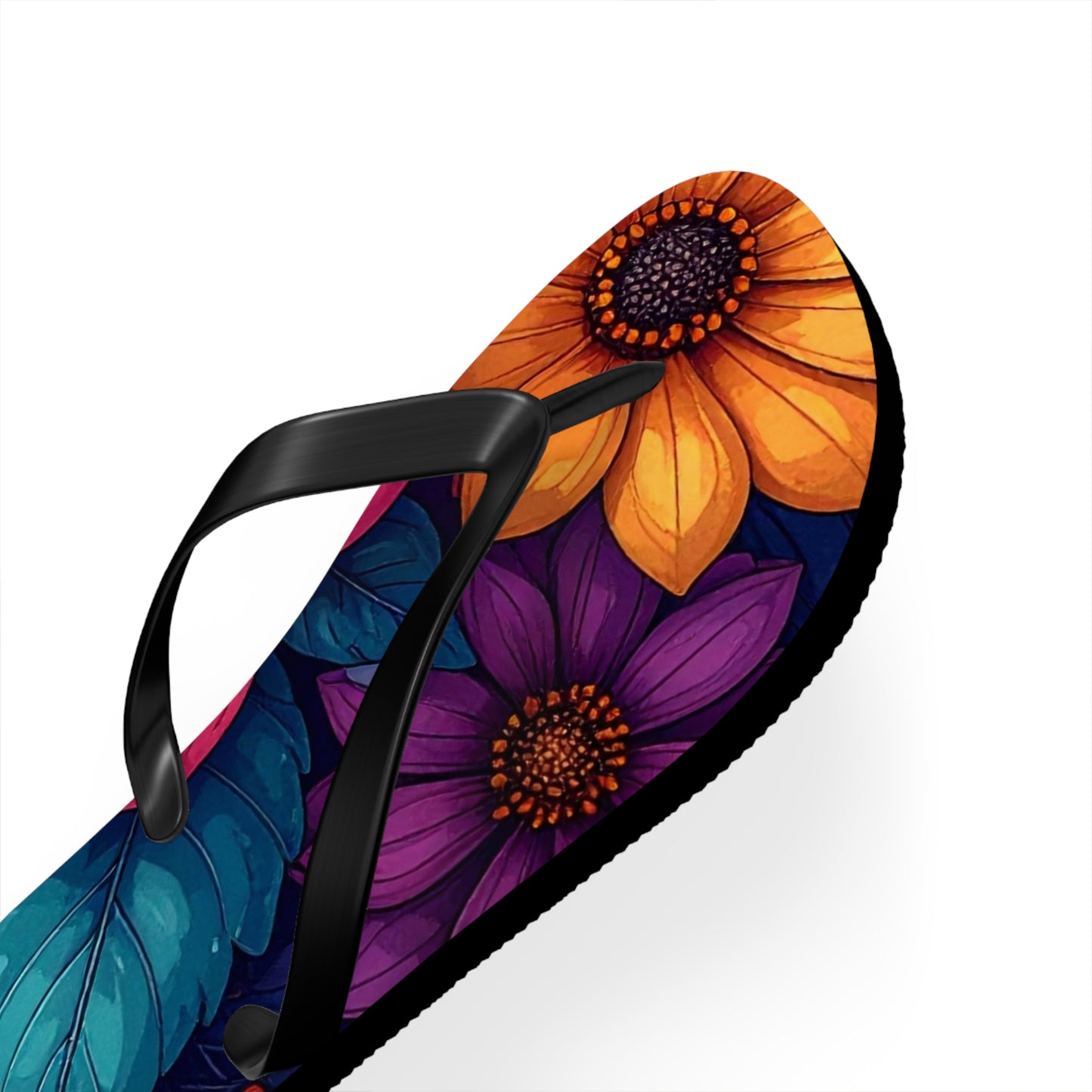 Vibrant Floral Flip Flops | Colorful Summer Sandals, Beachwear & Vacation Shoes