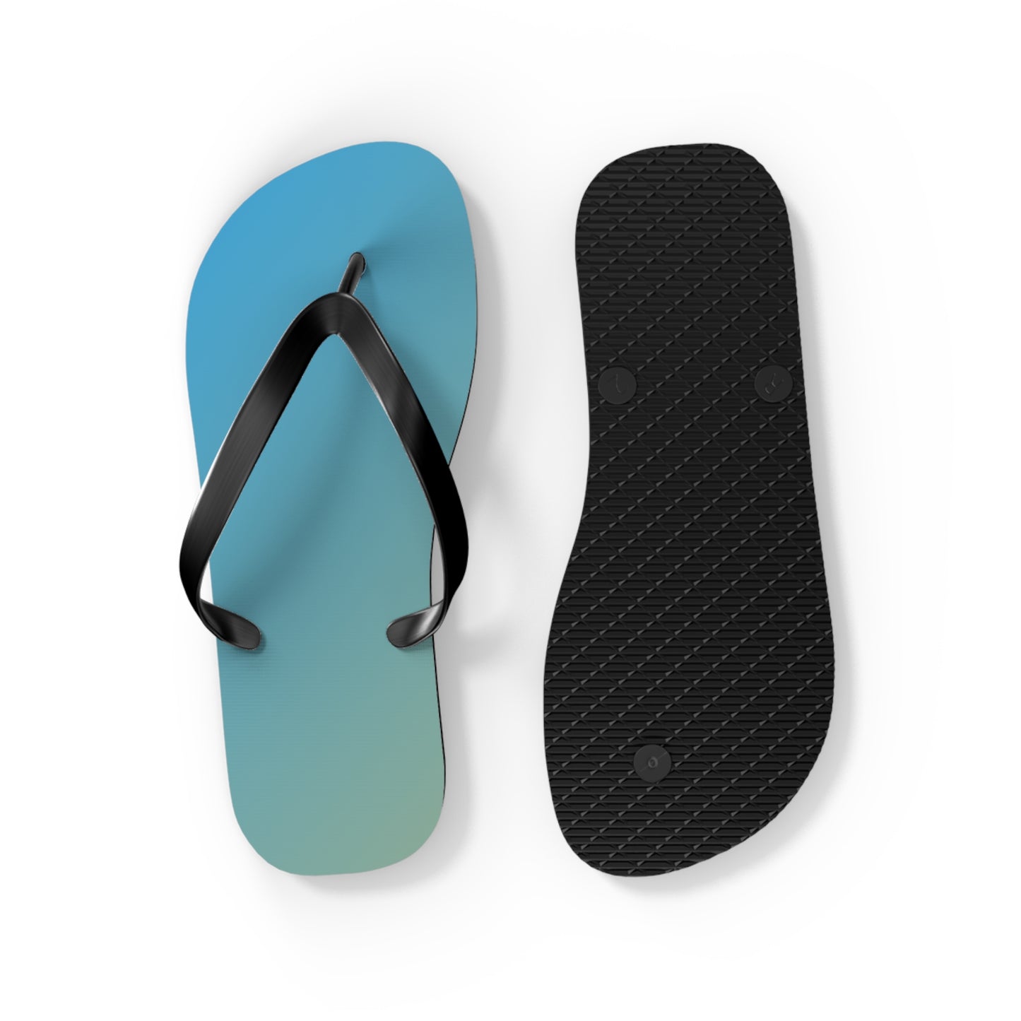 Vibrant Coastal Flip Flops | Blue-Sand Gradient Summer Sandals | Beach & Pool Footwear | Lightweight Vacation Slides | Gift for Beach Lovers