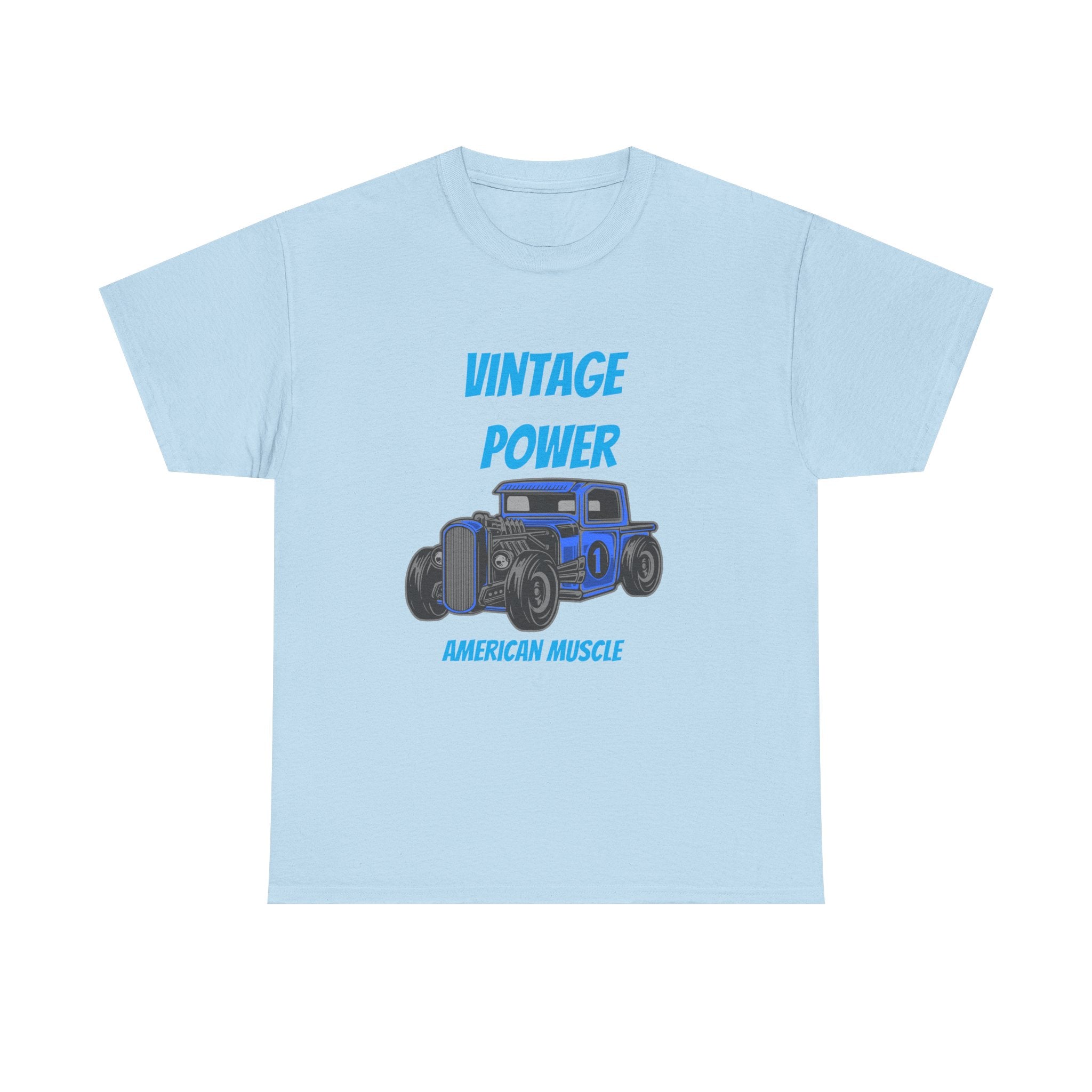Vintage Power Muscle Car T-Shirt – Heavy Cotton Tee, Classic Car Graphic Shirt, Retro Auto Apparel