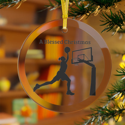 Basketball Glass Ornaments, Holiday Decorations, Christmas Gifts, Personalized Keepsakes, Sports Tree Decor, Unique Gifts for Him