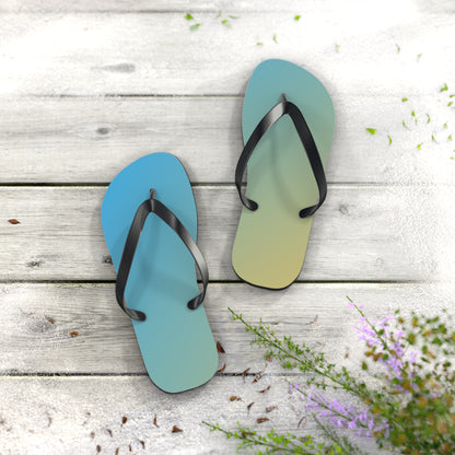 Vibrant Coastal Flip Flops | Blue-Sand Gradient Summer Sandals | Beach & Pool Footwear | Lightweight Vacation Slides | Gift for Beach Lovers