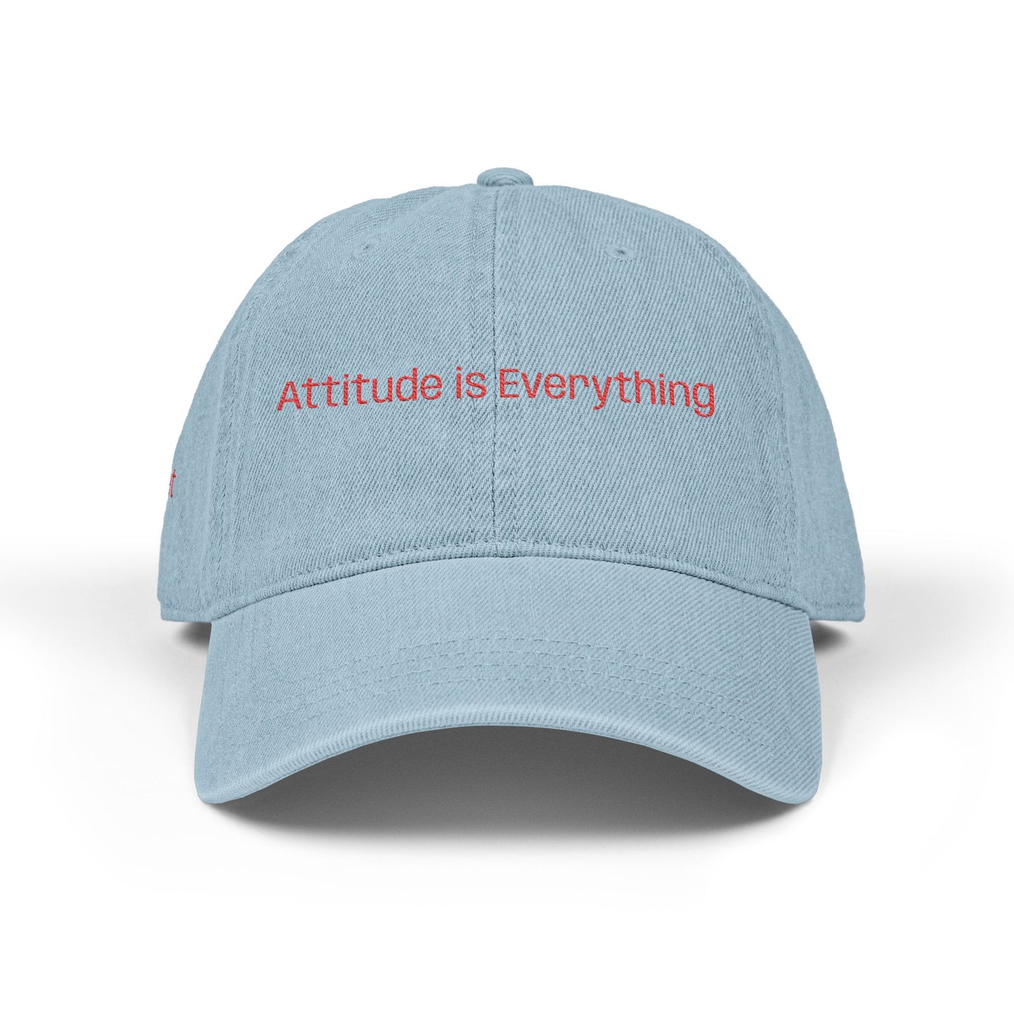 Embroidered Attitude Denim Hat | Motivational Cap, Vintage Casual Headwear, Everyday Style Gift