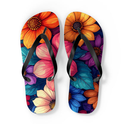 Vibrant Floral Flip Flops | Colorful Summer Sandals, Beachwear & Vacation Shoes