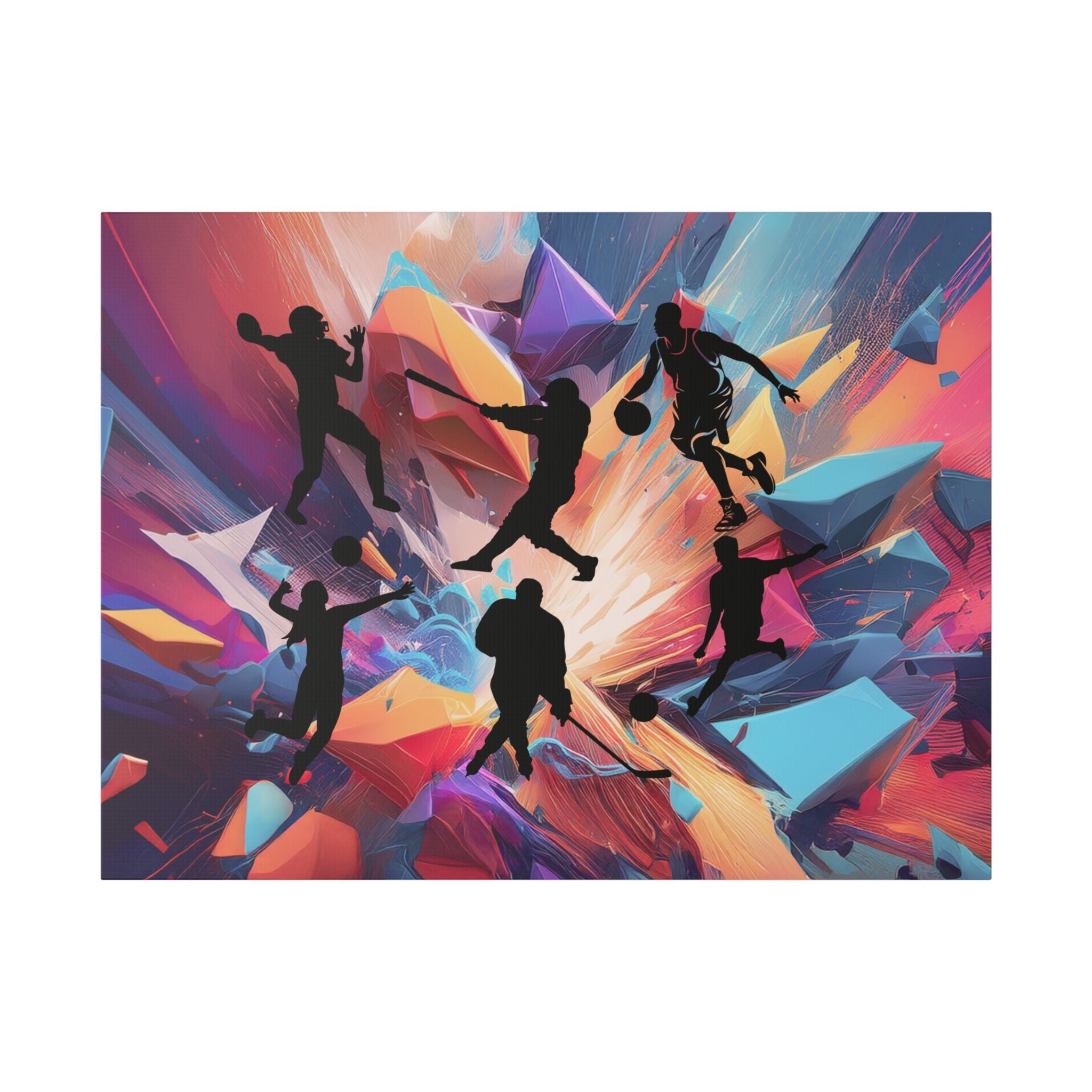 The Athlete's Dreamscape Canvas Art Wraps | Sports Wall Art, Vibrant Gym Decor, Modern Athletic Prints, Unique Gift for Athletes