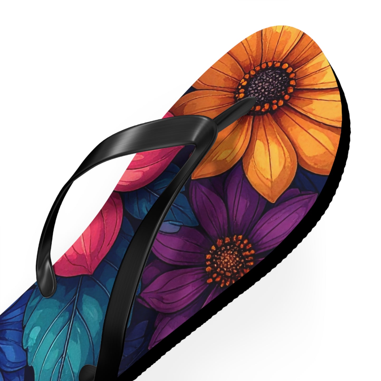 Vibrant Floral Flip Flops | Colorful Summer Sandals, Beachwear & Vacation Shoes