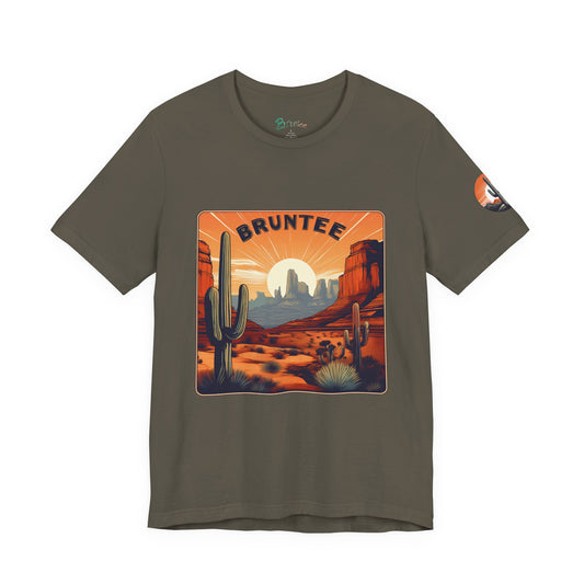 Desert Sunset Cactus T-Shirt – Men's Graphic Tee, Hiking & Travel Apparel, Gift for Nature Lovers