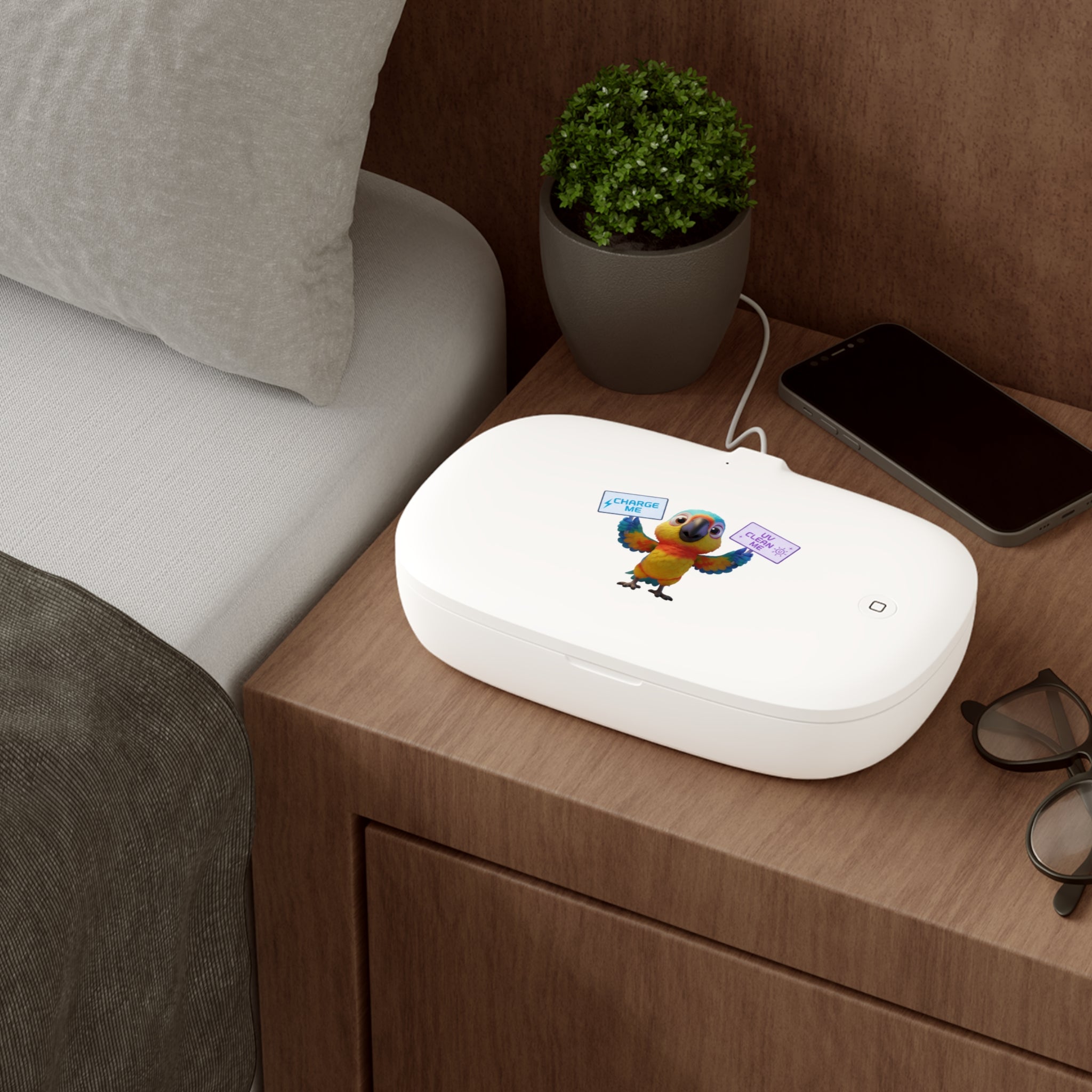 UV Phone Sanitizer & Wireless Charger | 2-in-1 Germ-Free Phone Charging Station, Tech Gift for Home & Office