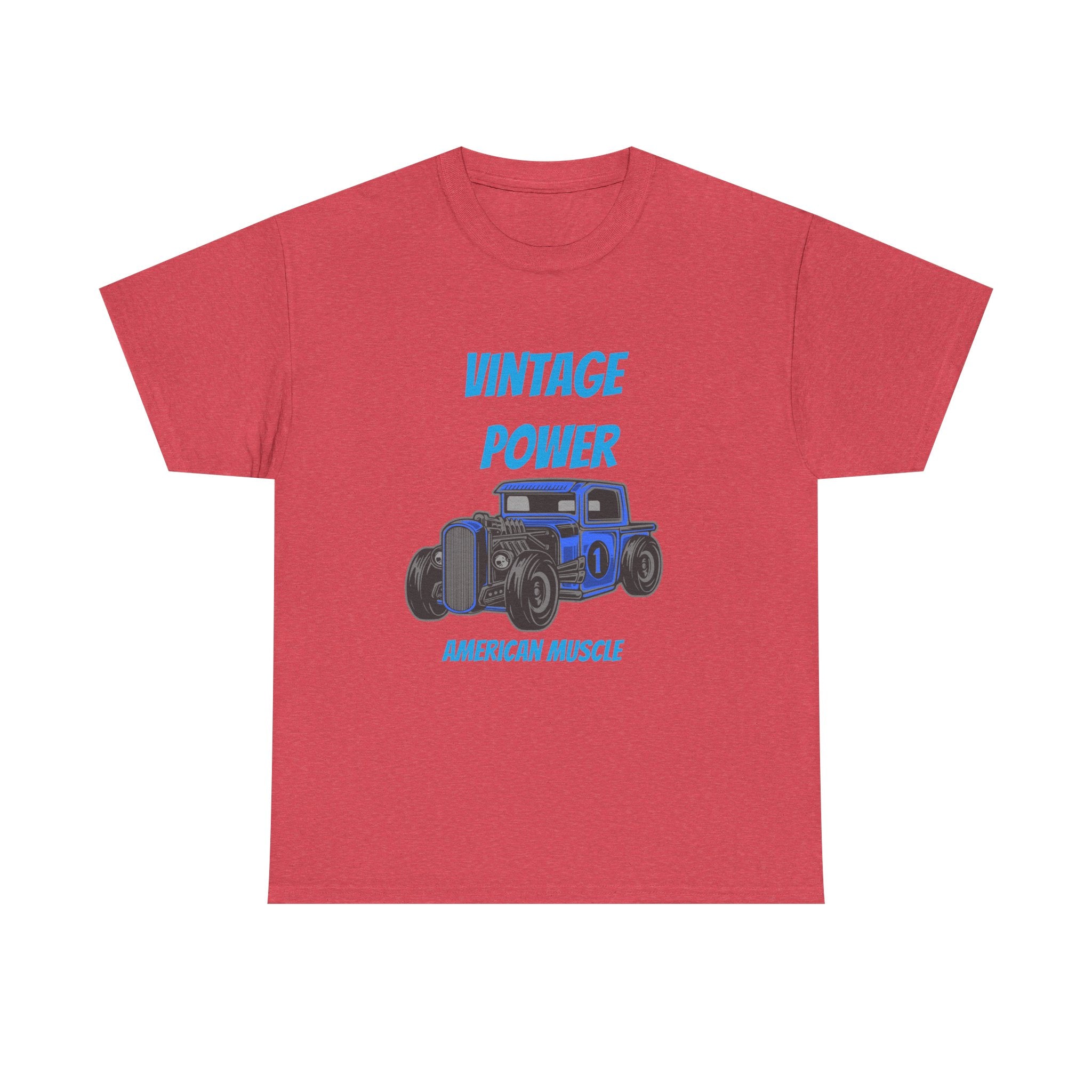 Vintage Power Muscle Car T-Shirt – Heavy Cotton Tee, Classic Car Graphic Shirt, Retro Auto Apparel