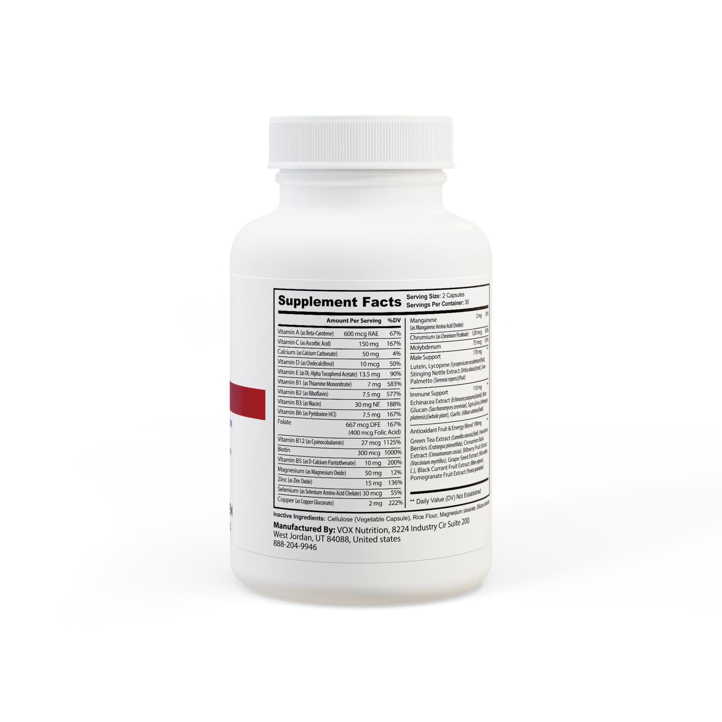 Built to Rise Multivitamin for Men (60 Capsules) | Energy, Strength & Immune Support | Non-GMO Daily Men’s Supplement