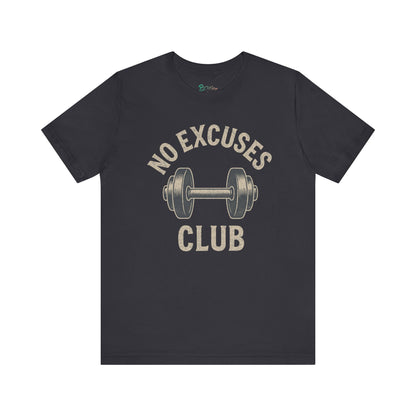 Bruntee Men's "No Excuses Club" Workout Tee | Motivational Gym Shirt, 100% Cotton