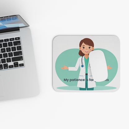 My Patience is for Patients Mouse Pad | Funny Doctor Gift | Nurse Appreciation Office Decor | Healthcare Professional Desk Accessory