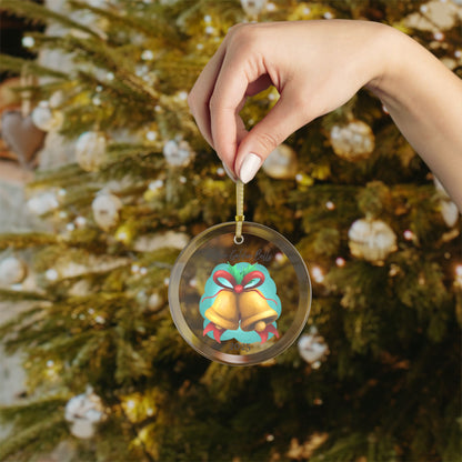 Festive Golden Bells Glass Ornament | Christmas Tree Decor, Personalized 2025 Keepsake, Holiday Gift for Family