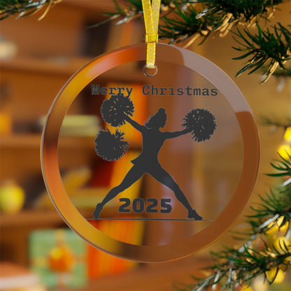 Cheerleader Christmas Ornament 2025 | Glass Holiday Keepsake, Personalized Tree Decoration, Gift for Cheer Moms & Athletes