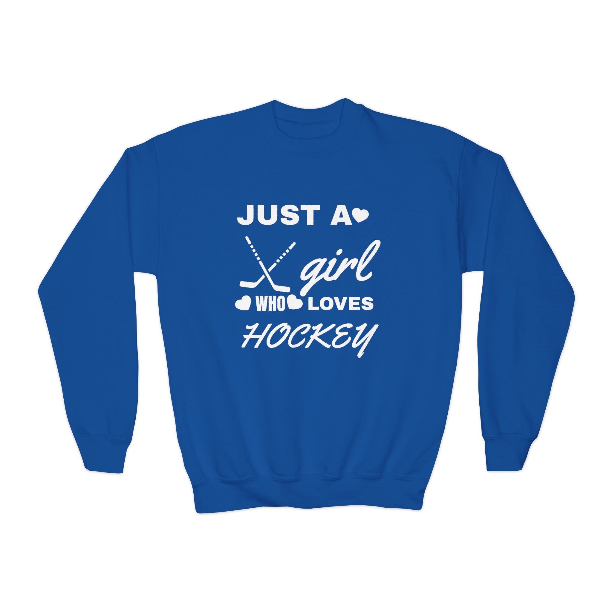 Just a Girl Who Loves Hockey Sweatshirt | Girls Hockey Crewneck, Cozy Sportswear