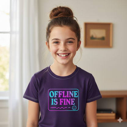 Girls Cotton Crew Neck T-shirt - Deep Violet