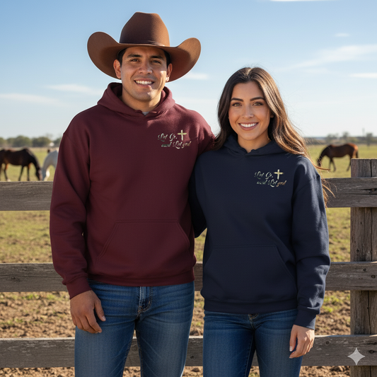 Let Go, and Let God Western Hoodie for Men & Women | Faith & Wildflower Wrangler Design | Bruntee Western Apparel