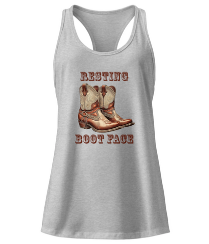 Resting Boot Face Women’s Racerback Tank | Funny Western Cowgirl Tank Top | Bruntee Western Apparel